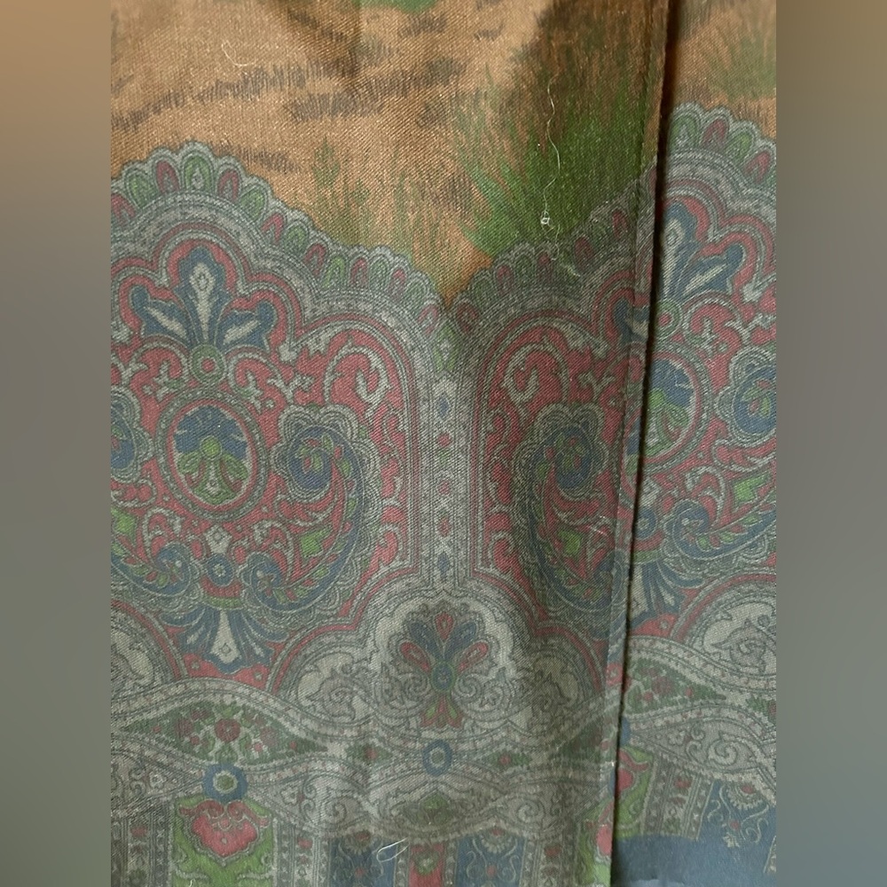 Ralph Lauren Scenic Print Maxi Skirt in Navy, Green & Brown - Picture 6 of 7